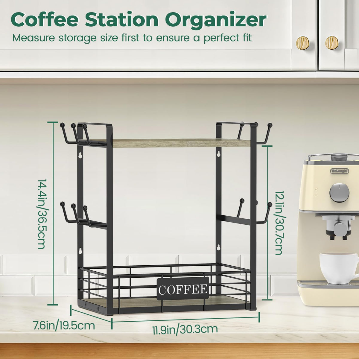 Coffee Mug Cup Holder Tree Bar Station Organizer