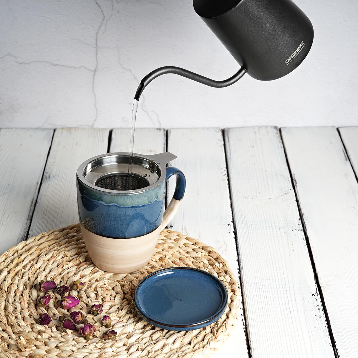 Ceramic Tea Cup with Infuser and Lid