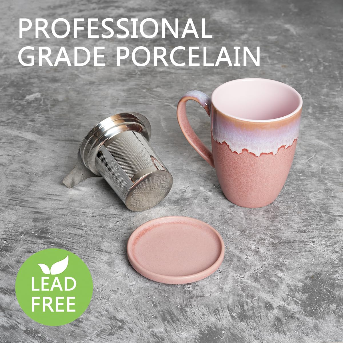 Ceramic Tea Cup with Infuser and Lid
