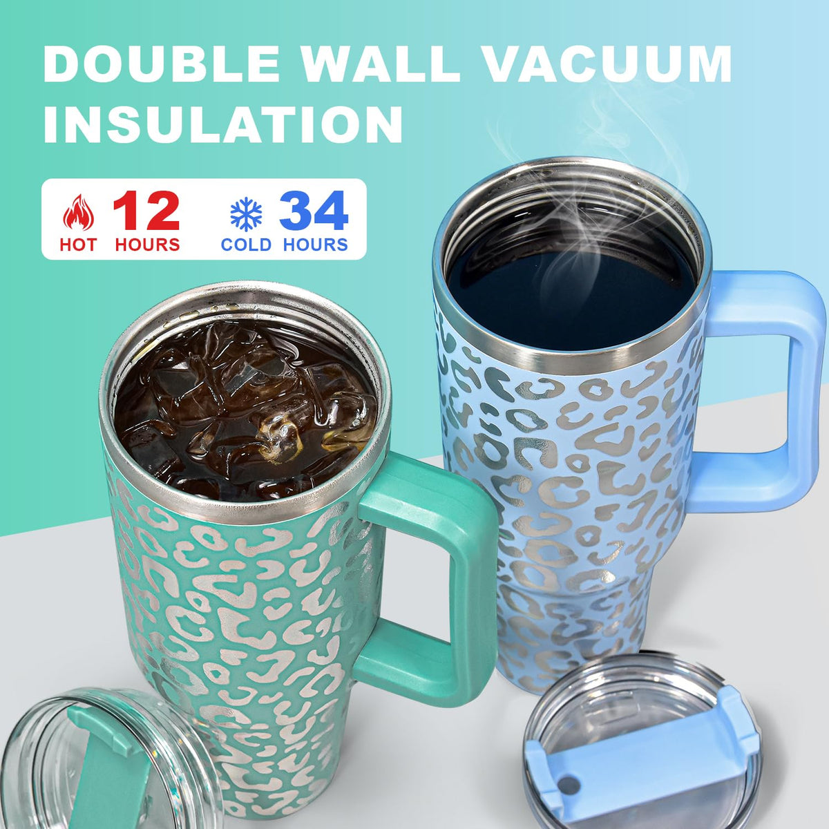 40 oz Tumbler with Handle and Straw
