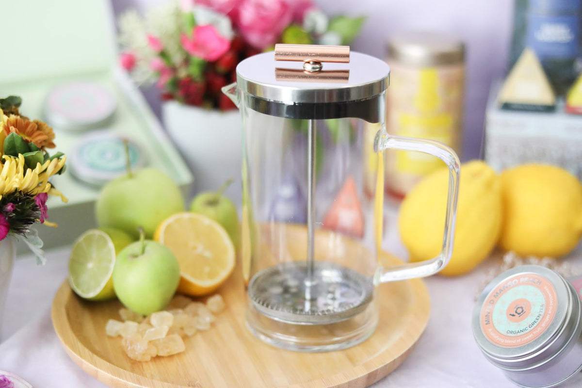 Tea Press with Copper Pull Handle and Stainless Steel Filter