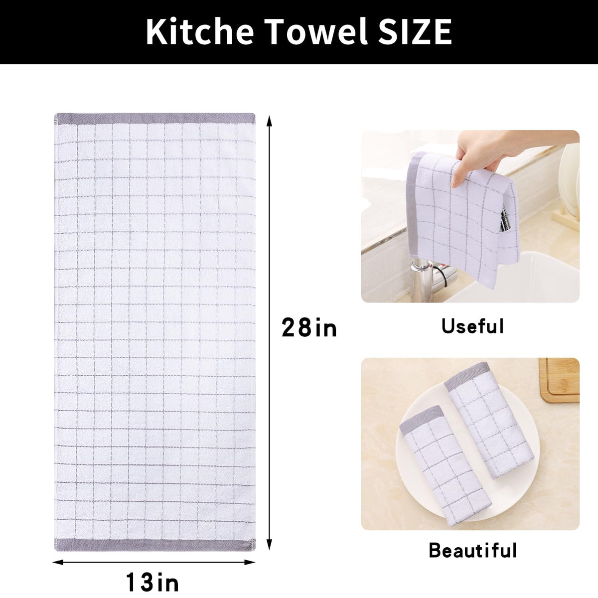 100% Cotton Terry Kitchen Towels (8 Count)