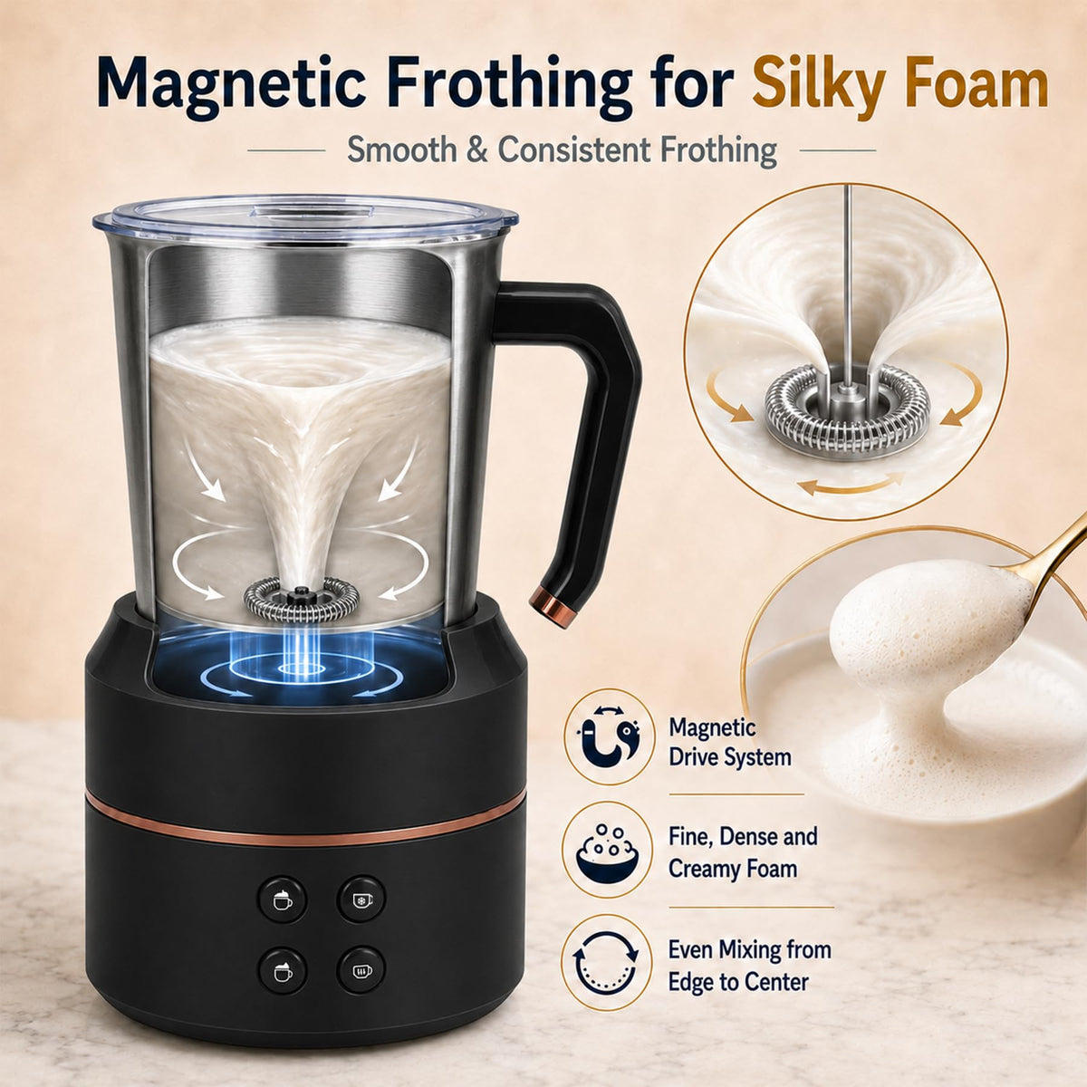 Electric Milk Frother 8.5oz