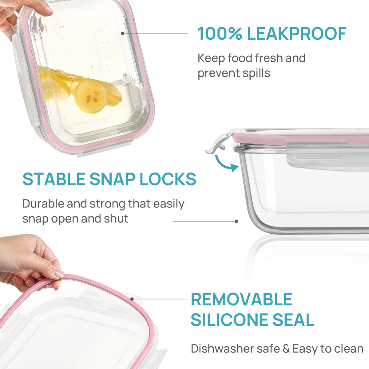 2Pack 2260ml 76.4oz Extra Large Glass Storage Containers (2 Count)