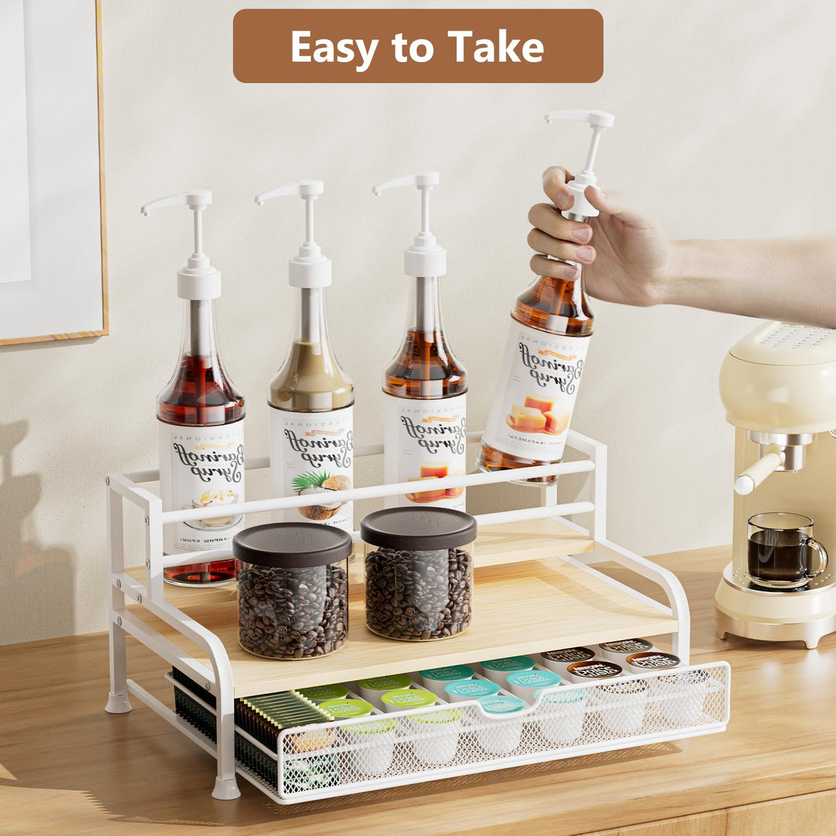 Coffee Syrup Rack Organizer