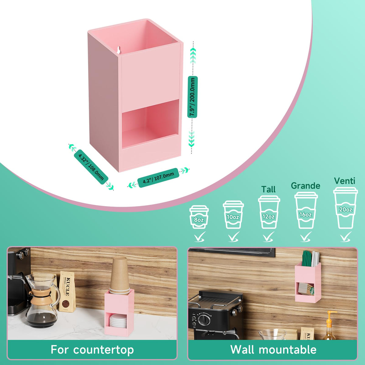 2 Tier Coffee Station Organizer for Countertop