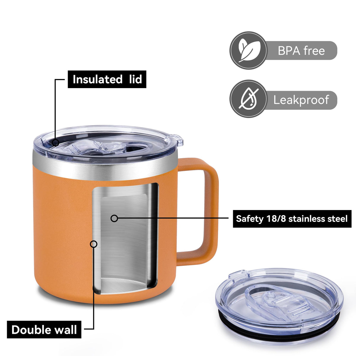 14 oz Insulated Coffee Mug with Handle