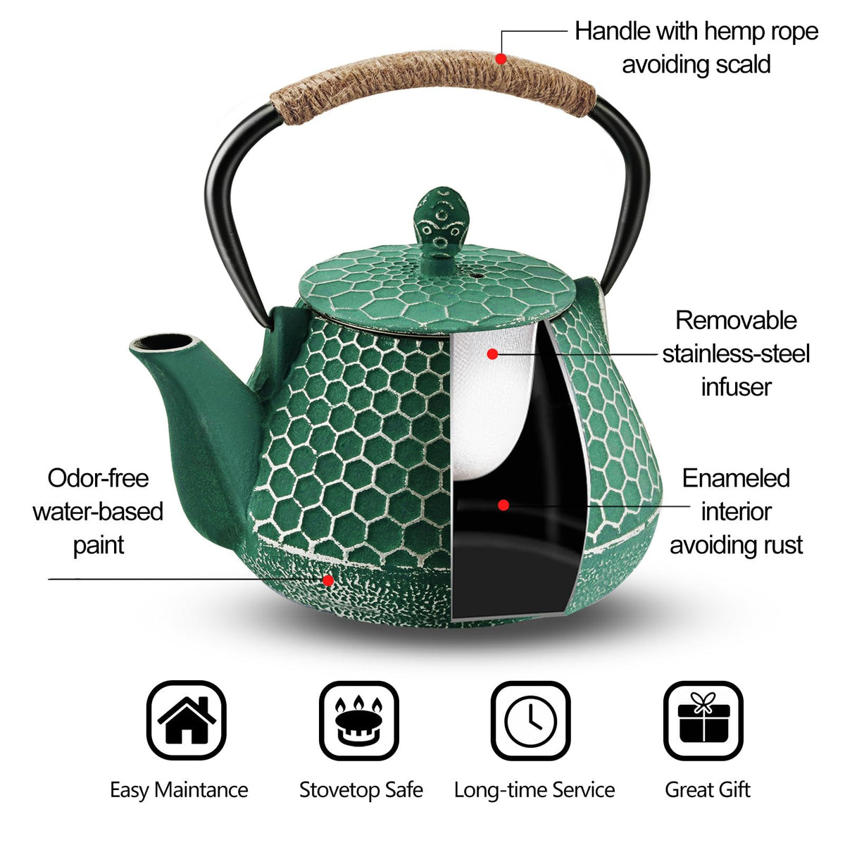 1000ml Japanese Cast Iron Teapot