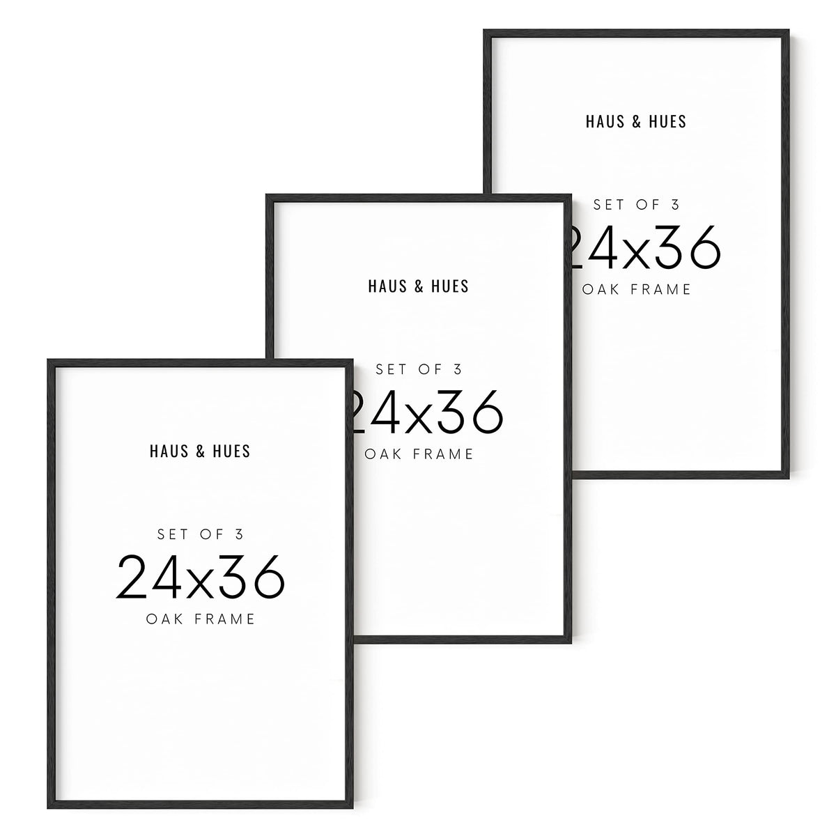 24x36 Black Oak Frame Set of 3 (3 Count)