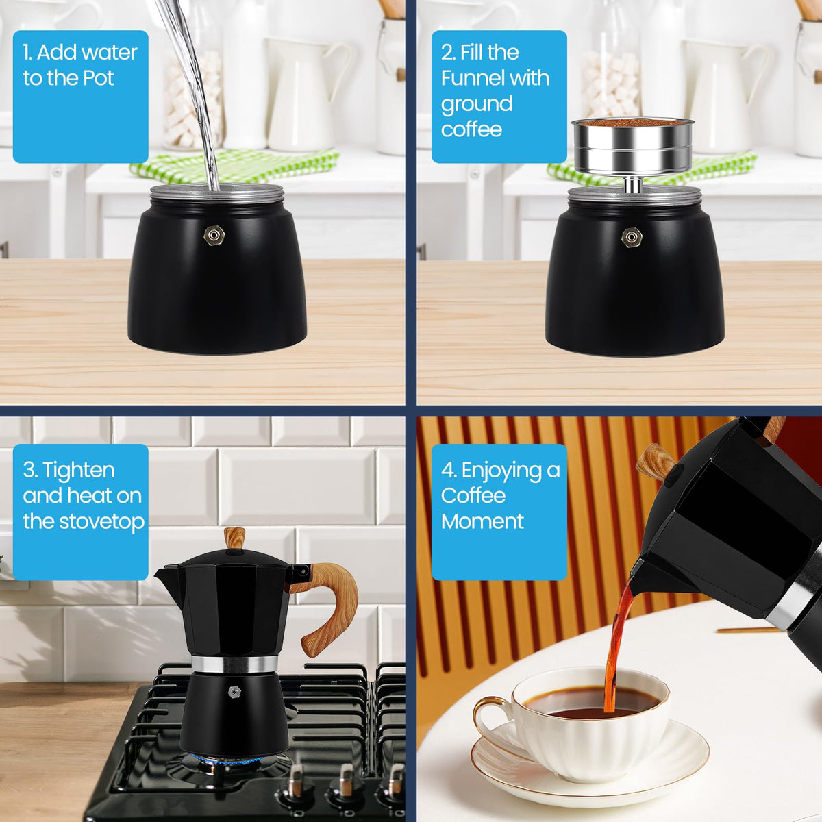 12 Cup Moka Pot Aluminum 600ml Italian Coffee Maker