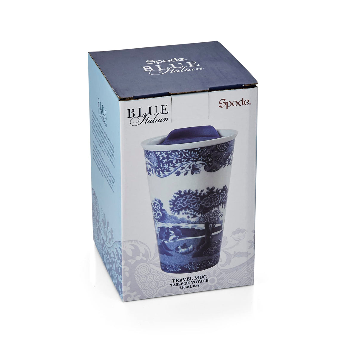 Blue Italian 8oz Travel Mug