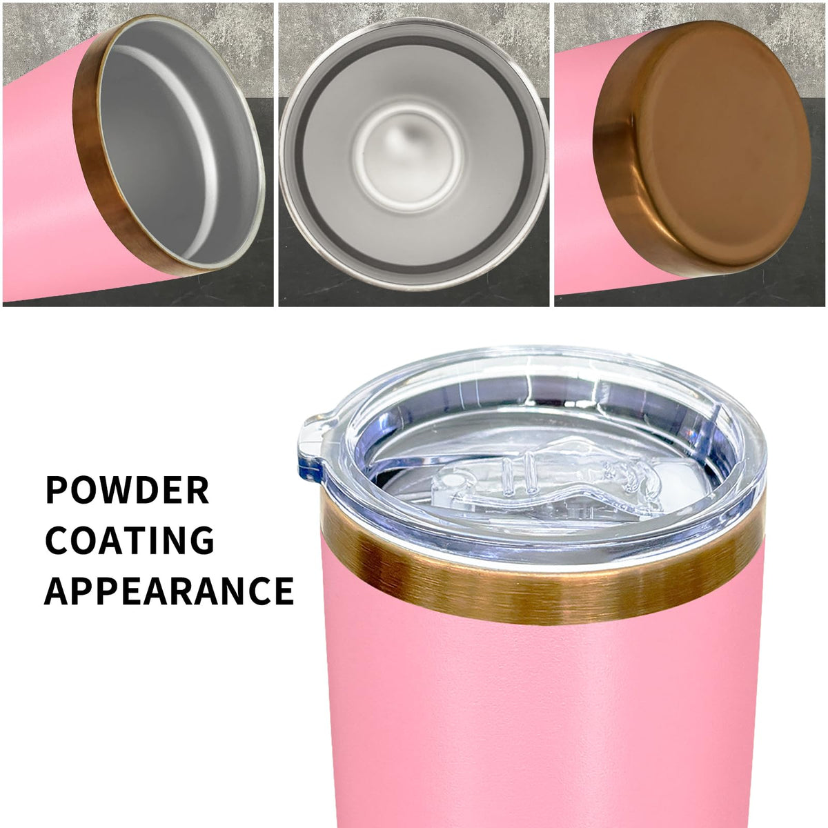 20 oz Insulated Tumblers Bulk With Lid and Straw Pink (12 Count)