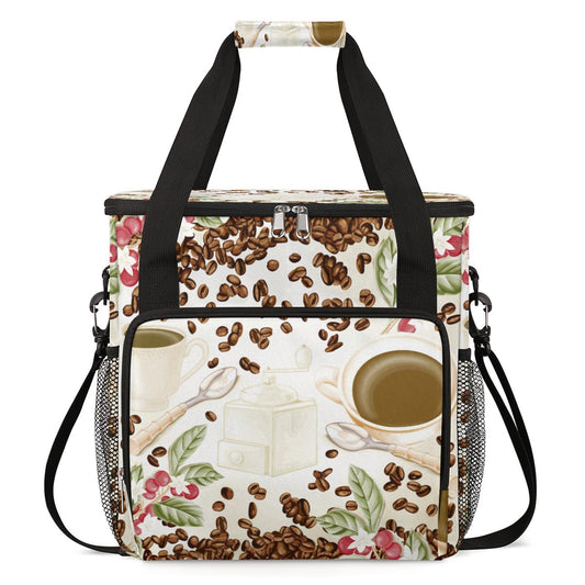 Watercolor Coffee Bean Coffee Maker Carring Bag Cafe Travel Carrying Storage Tote Bag Compatible with Keurig K