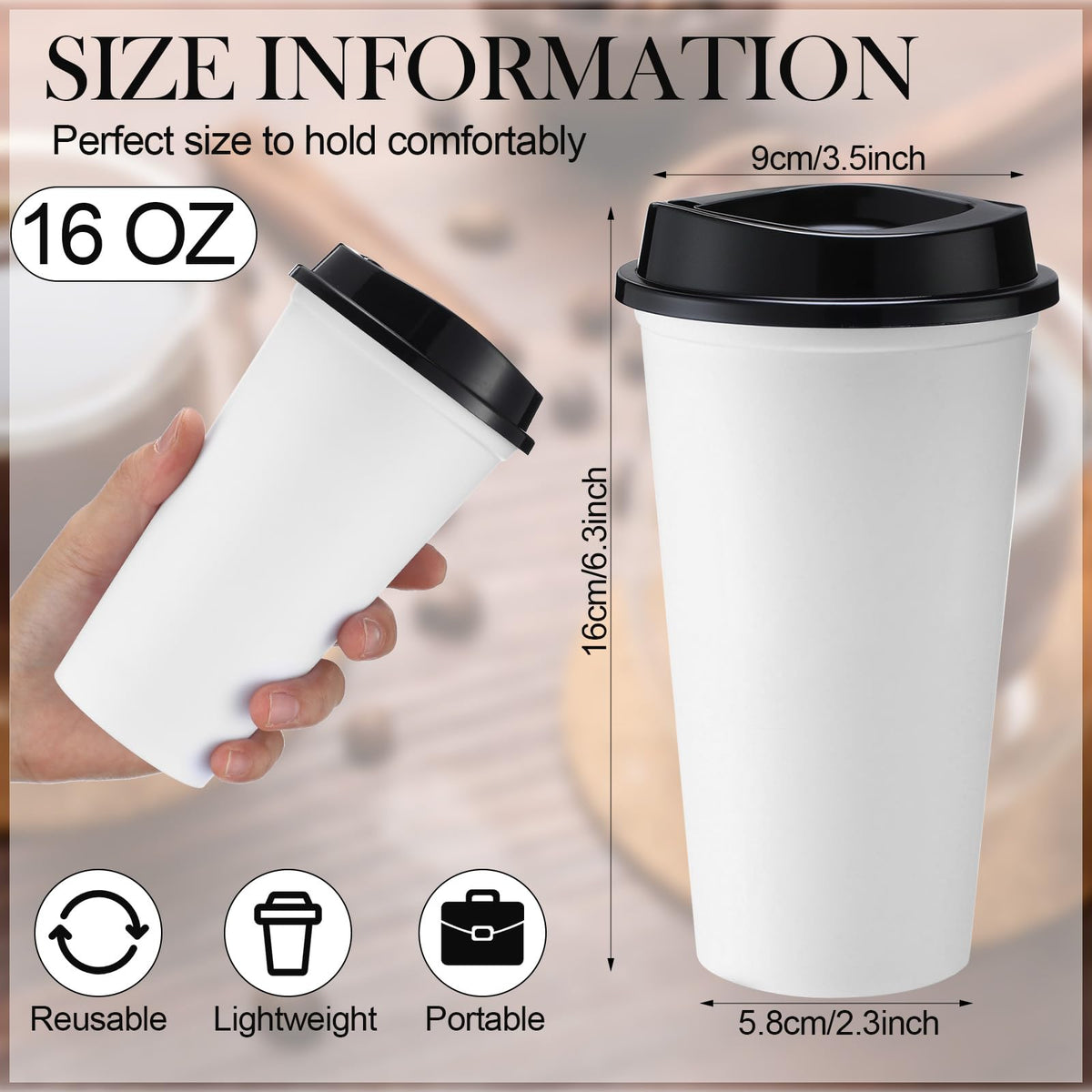45 Pack 16 oz Reusable Coffee Cups with Lids Water Bottle Iced Coffee Travel Mug Reusable Portable Plastic Tea Tumblers Bulk for Hot and Cold Drinks Birthdays Party
