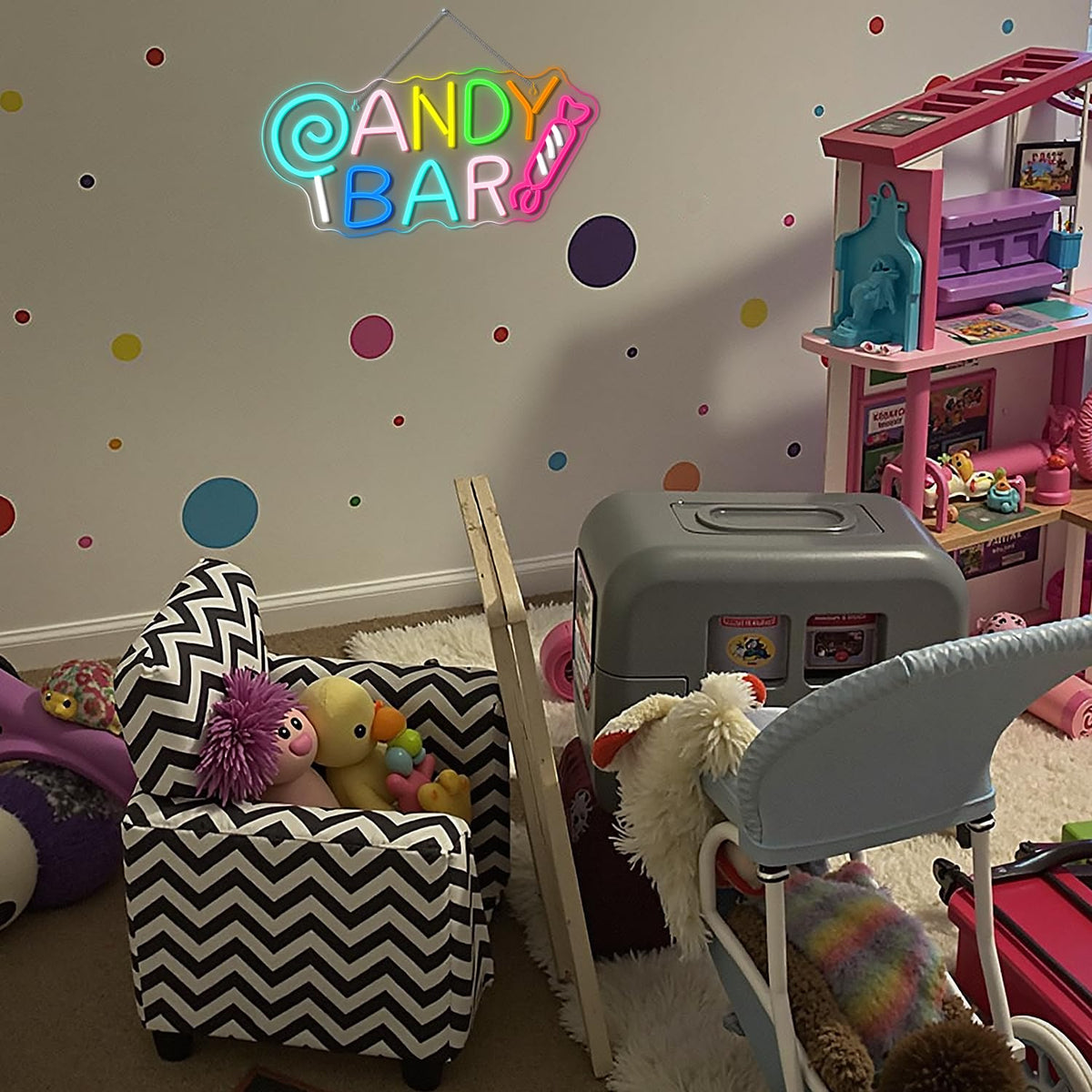 Candy Bar Neon Sign Skittles LED Night Light Decoration for Lollipop Store