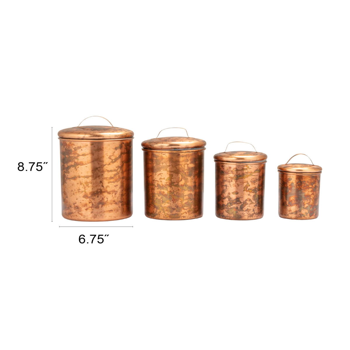 4 Piece Oxidized Stainless Steel Canister Set (4 Count)