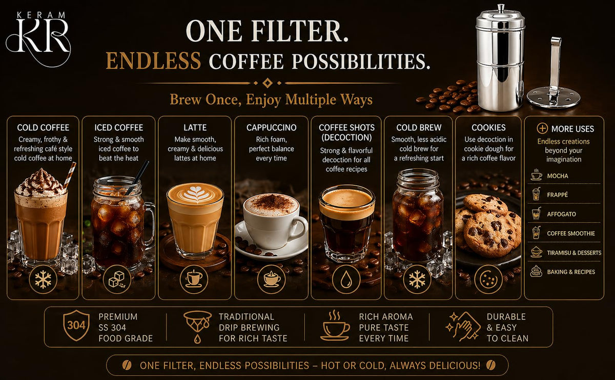 South indian filter coffee maker indian style 10.1 oz