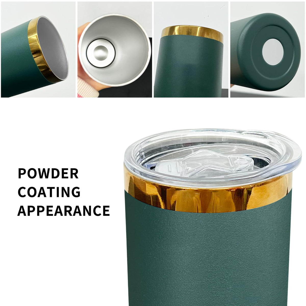 20 oz Skinny Tumbler With Lid and Straw Green