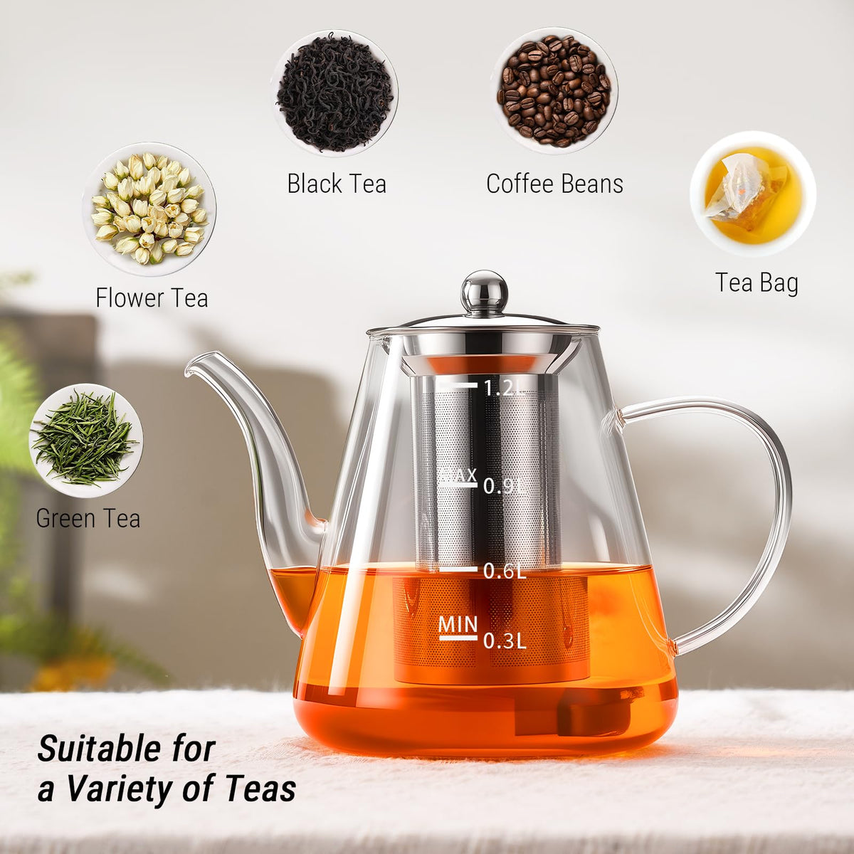44oz Glass Teapot with Infuser