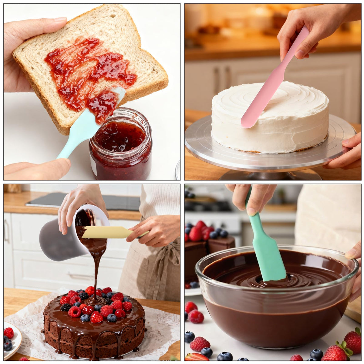 Silicone Chocolate Melting Cup Set with 6 Silicone Measuring Cups (10 Count)