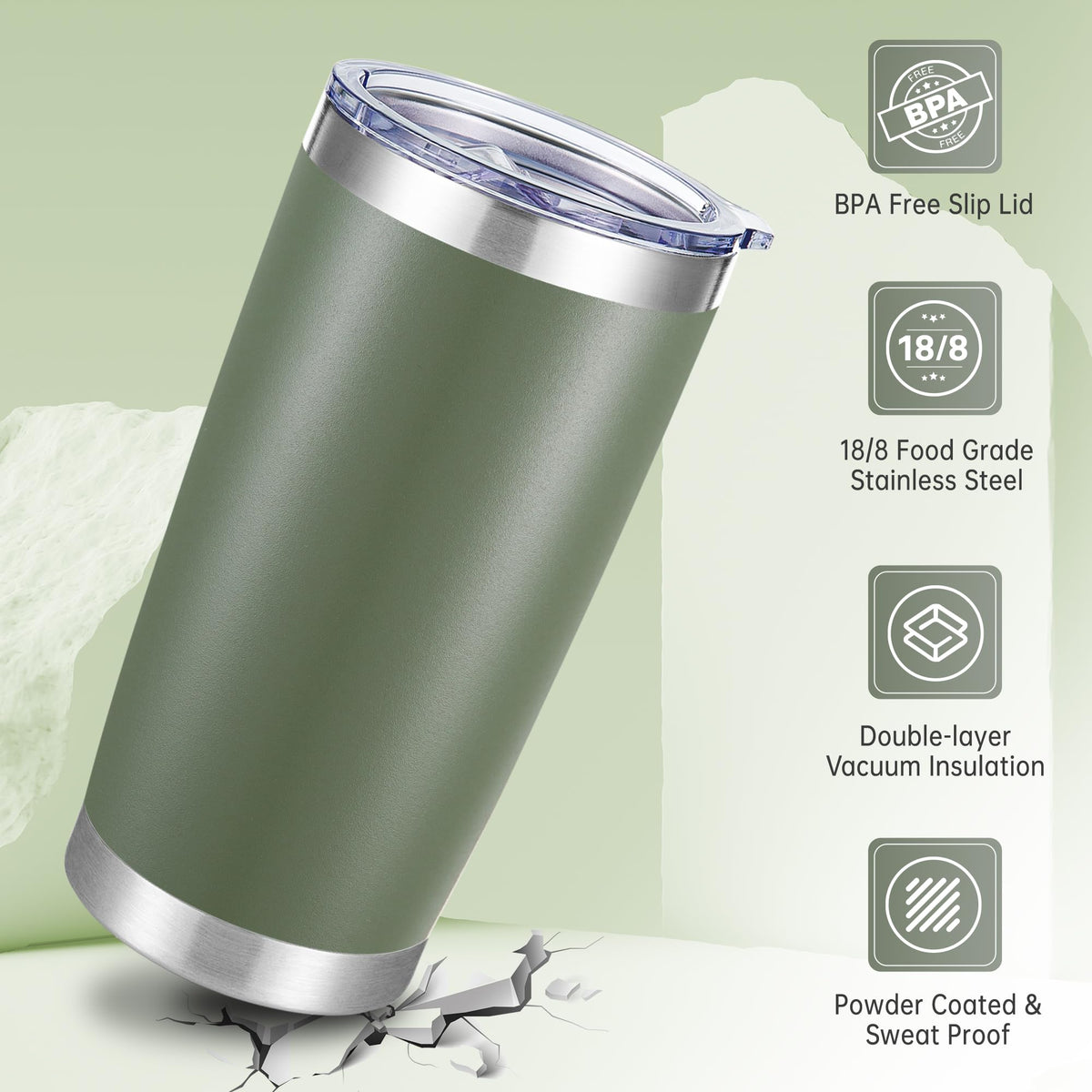 20 oz Tumblers Stainless Steel Tumbler with Lid