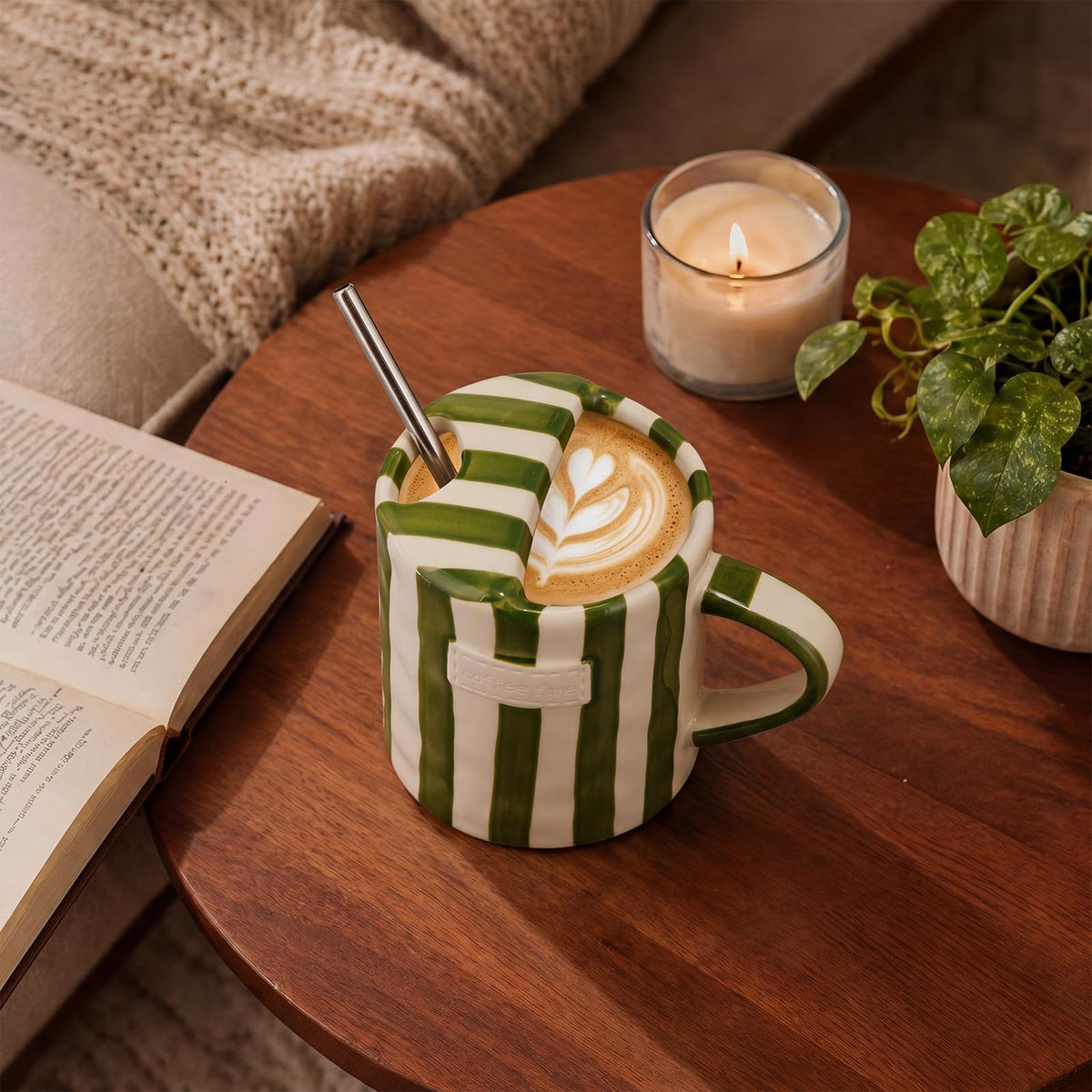 1 Pack Ceramic Mug with Sip Hole