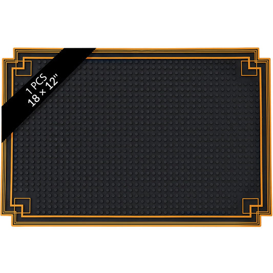 1 Pcs 18 x 12 Inch Bar Mat Non Slip Rubber Mat with Gold Border Durable Stylish Spill Cocktail Service Coffee Mats for Restaurants Barbershop Clippers Bartending