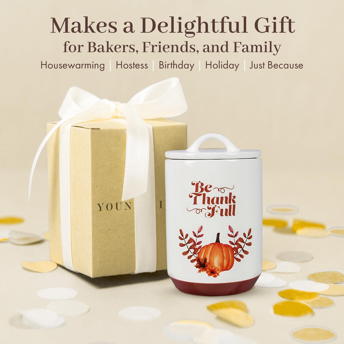 Ceramic Dog Treat Jar for Kitchen Counter
