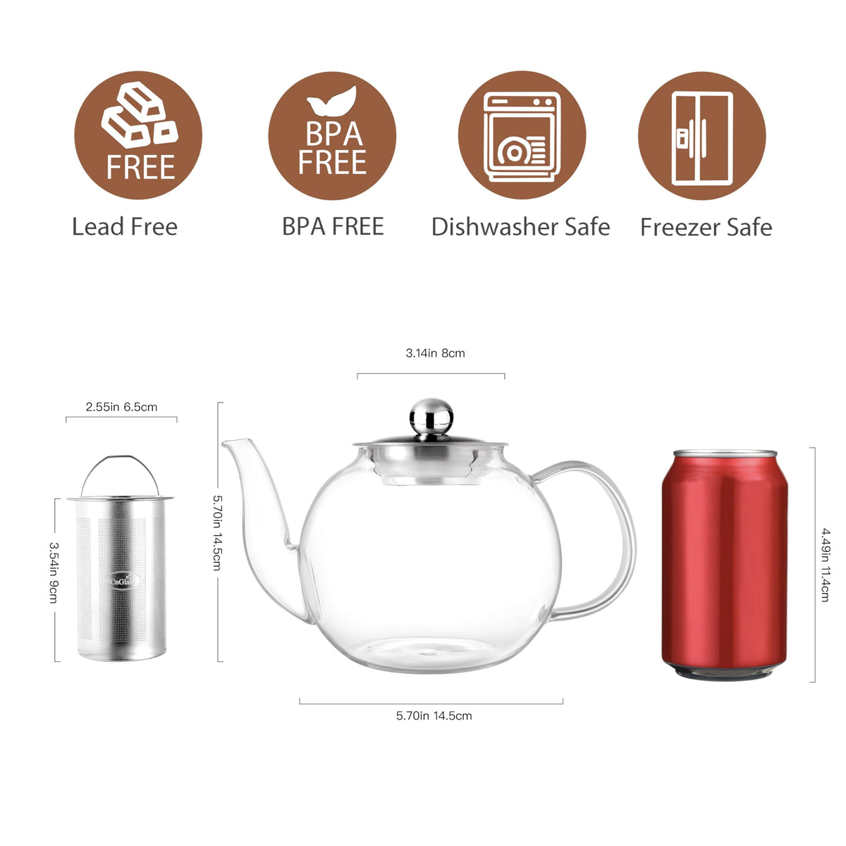 40oz Glass Teapot with Removable Infuser