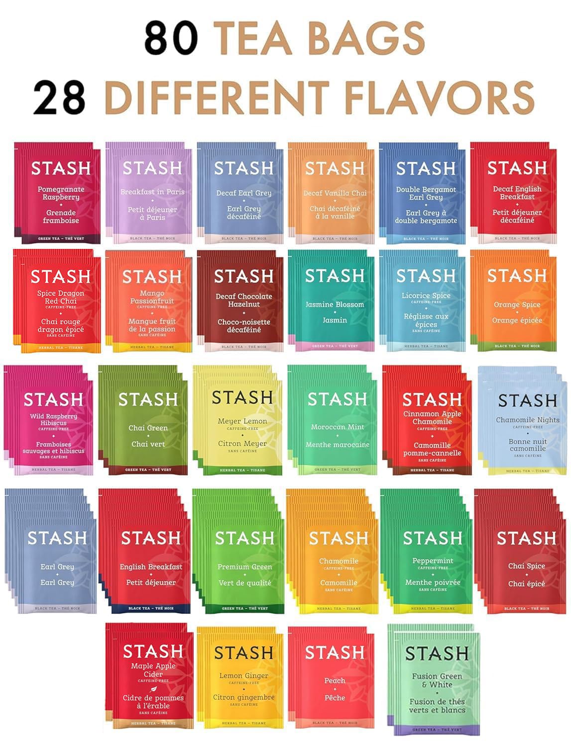 Tea Sampler Gift Box (80 Count)