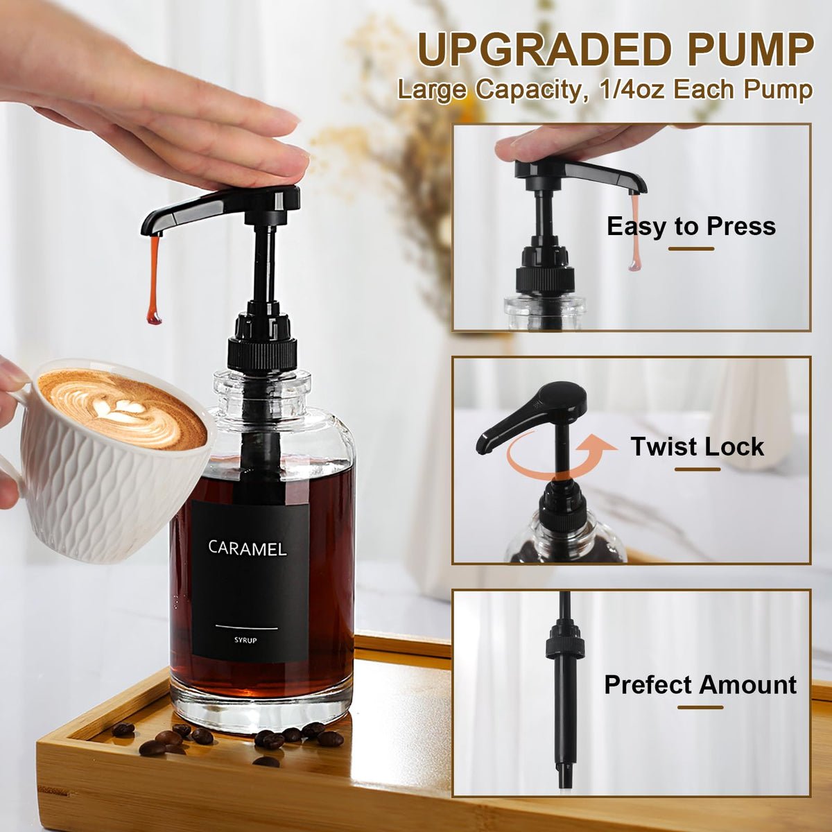 Coffee Syrup Dispenser for Coffee Bar