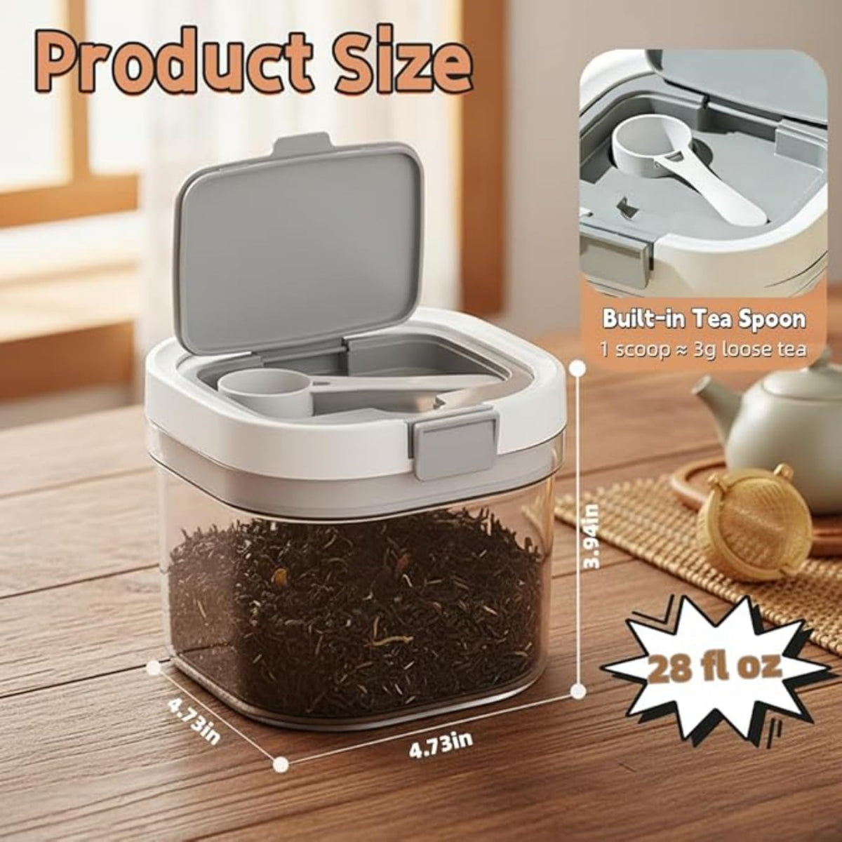 2 Pack 27oz Airtight Tea Canisters (2 Count)
