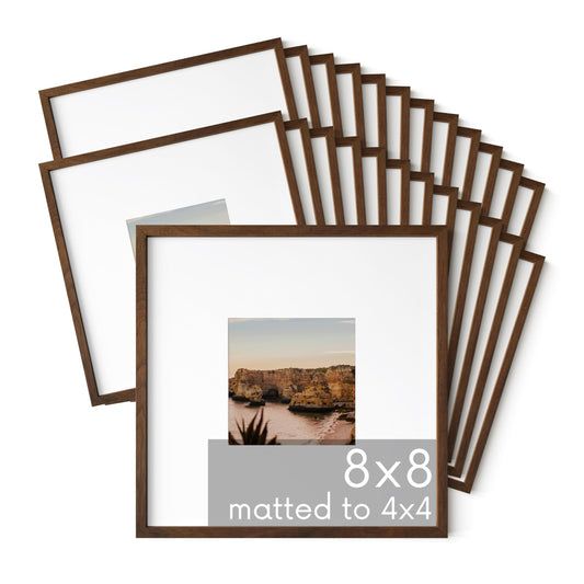 Walnut Oak Wood 8x8 Picture Frames