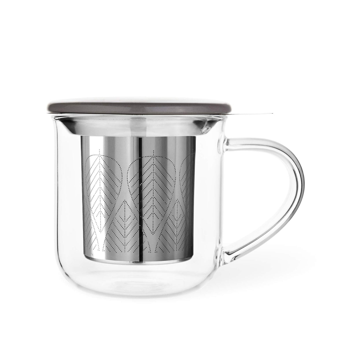 VIVA Minima Eva Glass Tea Cup with Mesh Infuser (14 Ounce)