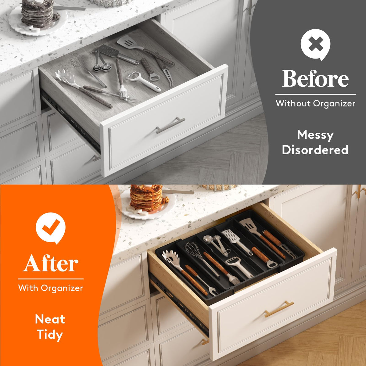 Utensil Organizer for Kitchen Drawers