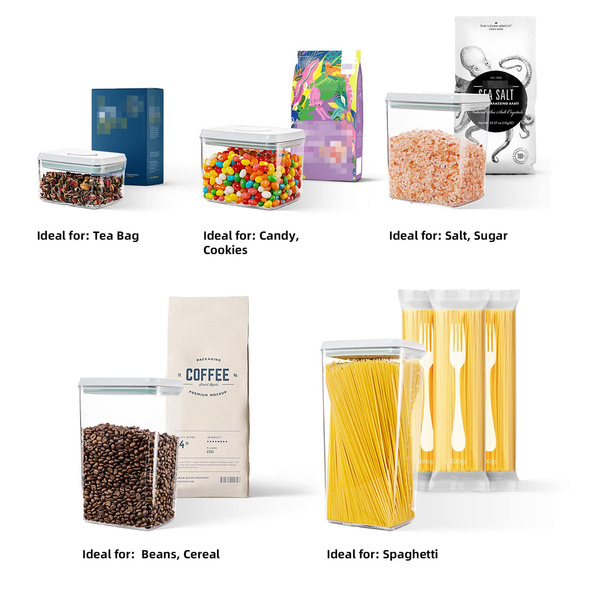 Pop Top Airtight Food Storage Containers