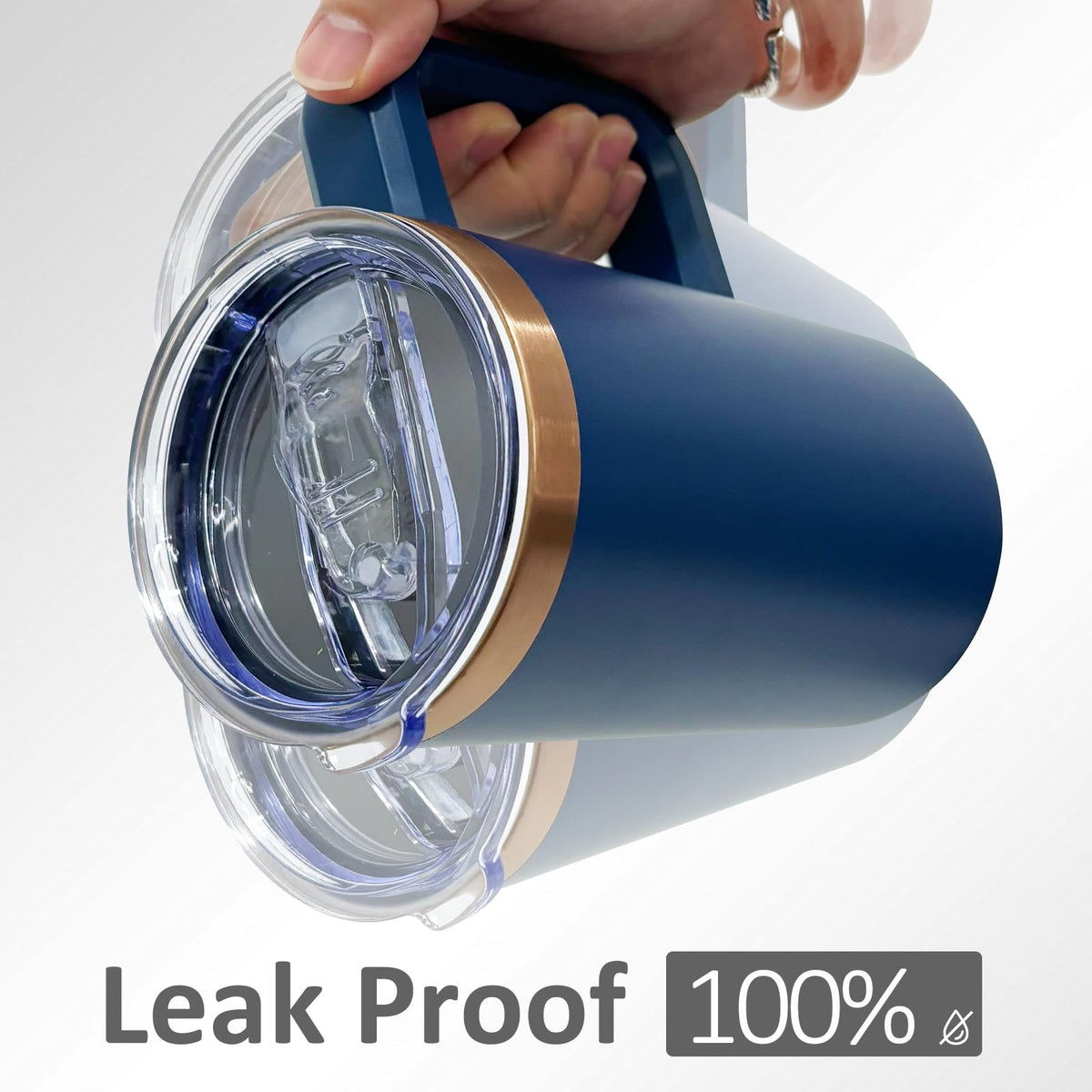 22oz Insulated Coffee Mug Bulk with Handle and Lid Navy