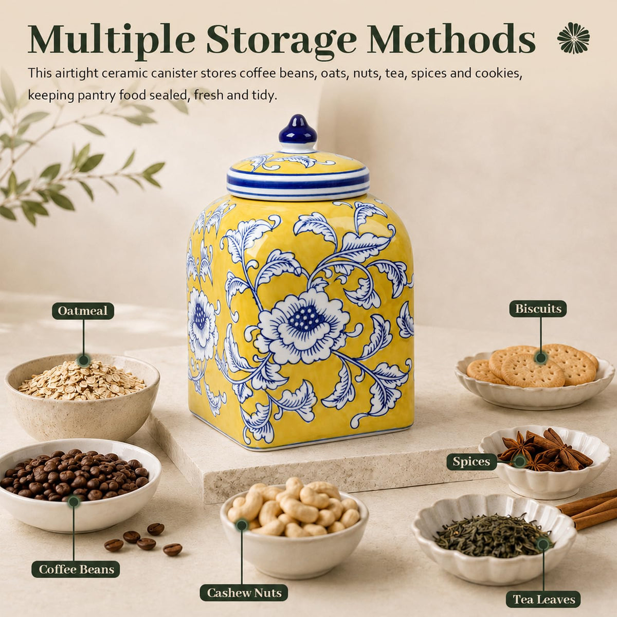 Ceramic Tea Canister with Airtight Lid