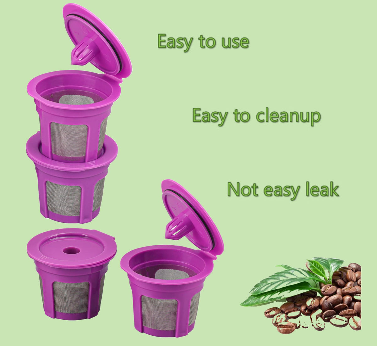 4 Pack Reusable K Cups Coffee Filters (4 Count)