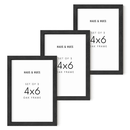 4x6 Solid Black Oak Frame Set of 3