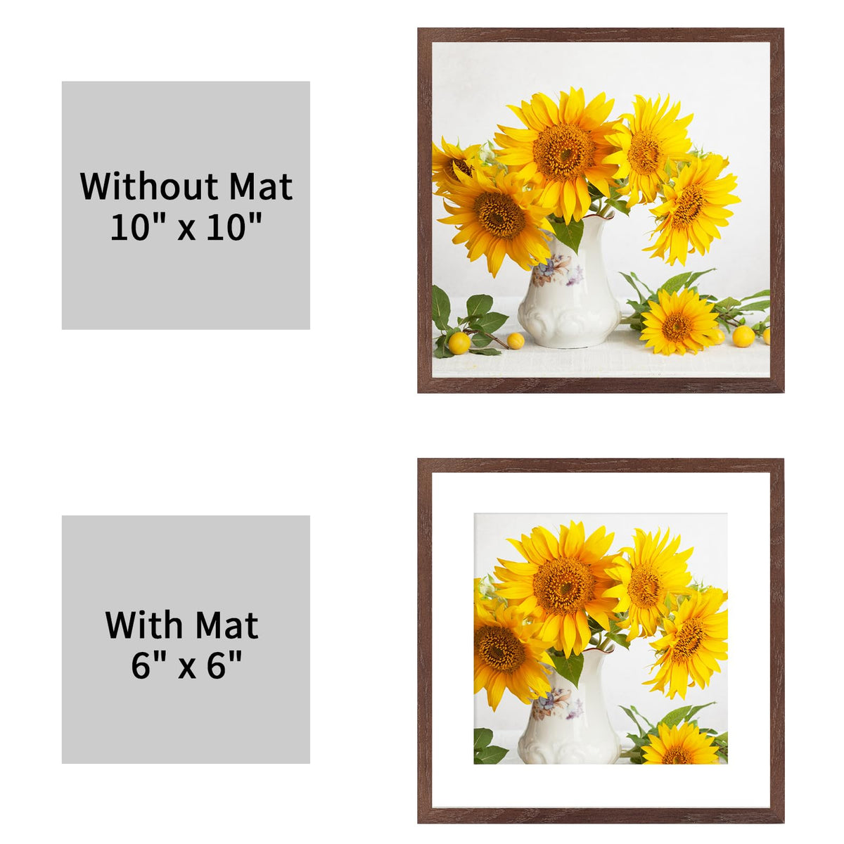 10x10 Solid Oak Wood Picture Frame
