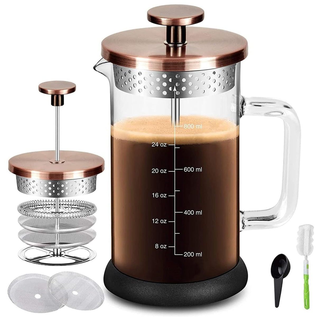 French Press Coffee Maker 34 Ounce Espresso Tea Coffee Maker with 4 Filters System