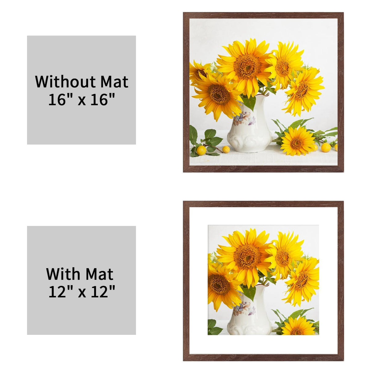 16x16 Solid Oak Wood Picture Frames (3 Count)