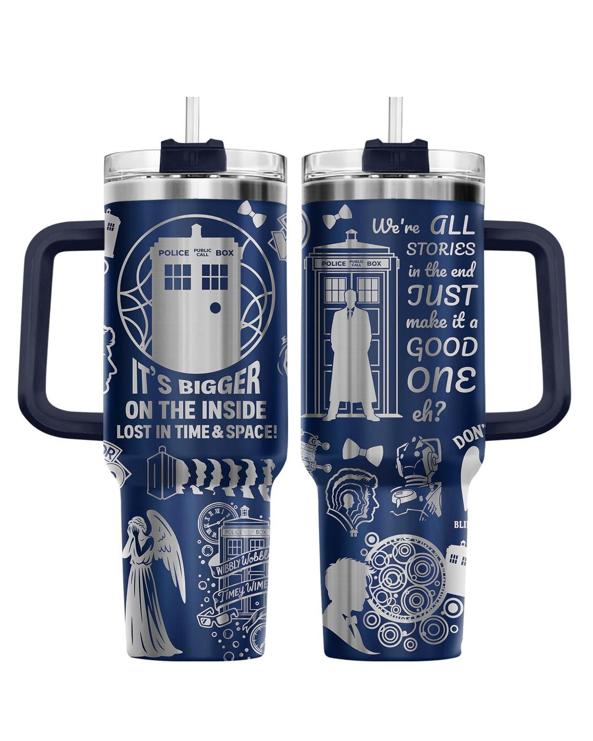 Novelty Police Box 40 oz Tumbler with Handle