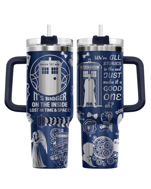 Novelty Police Box 40 oz Tumbler with Handle