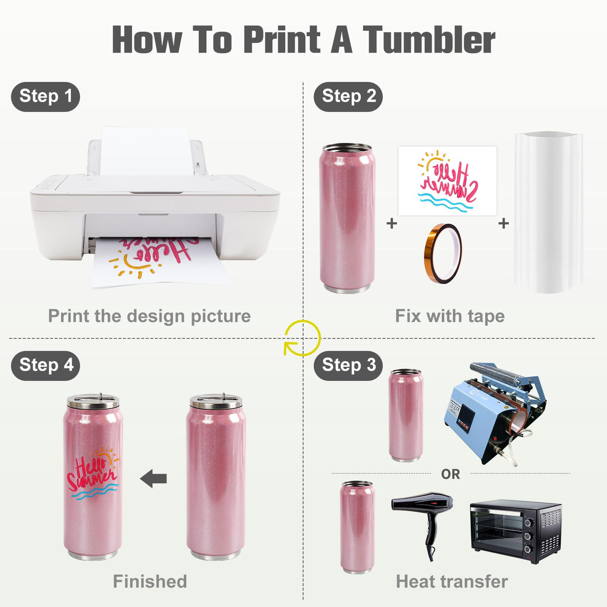 17 oz Sublimation Glitter Tumblers Cans (102 Ounce)