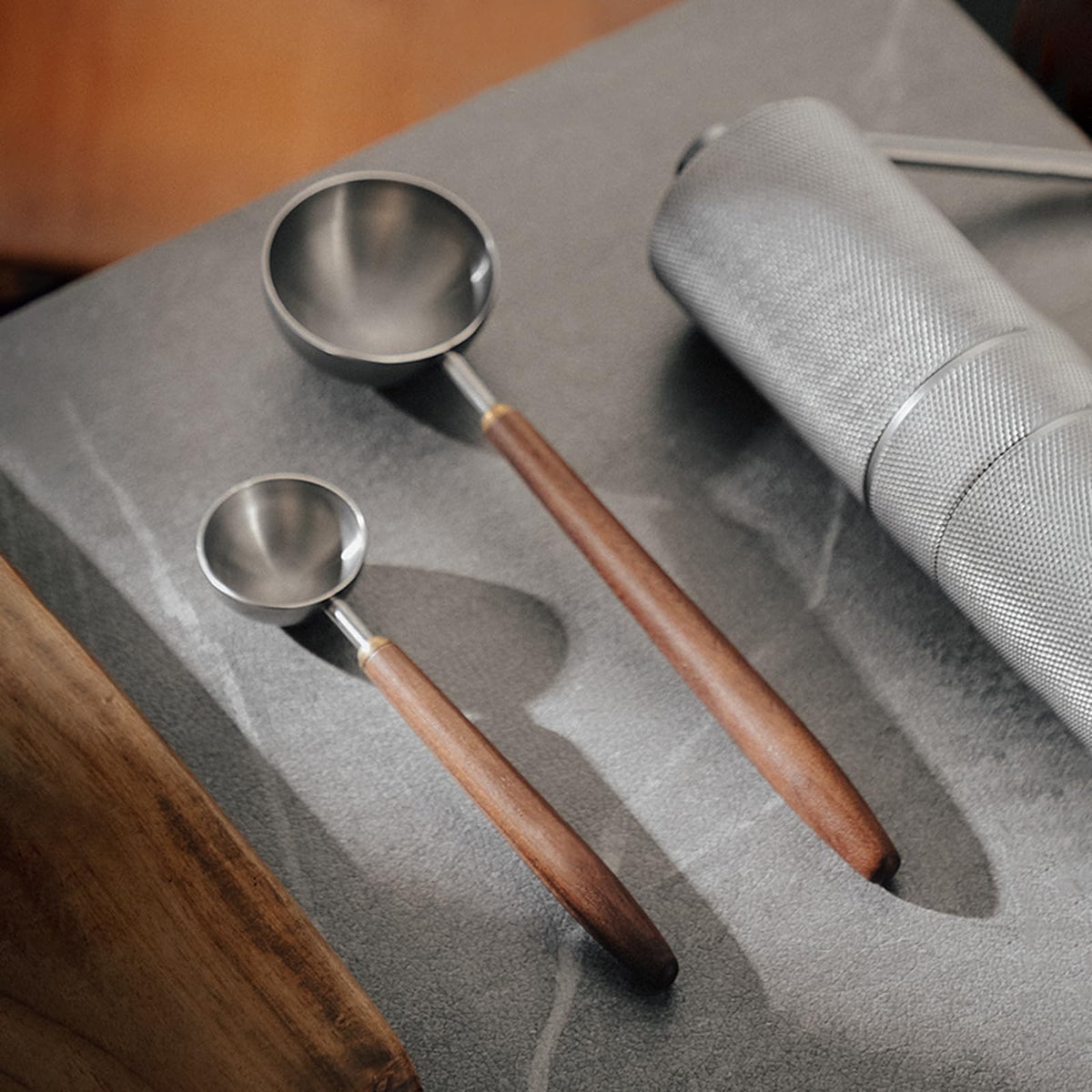 Coffee Spoon Vintage Walnut Wood Handle