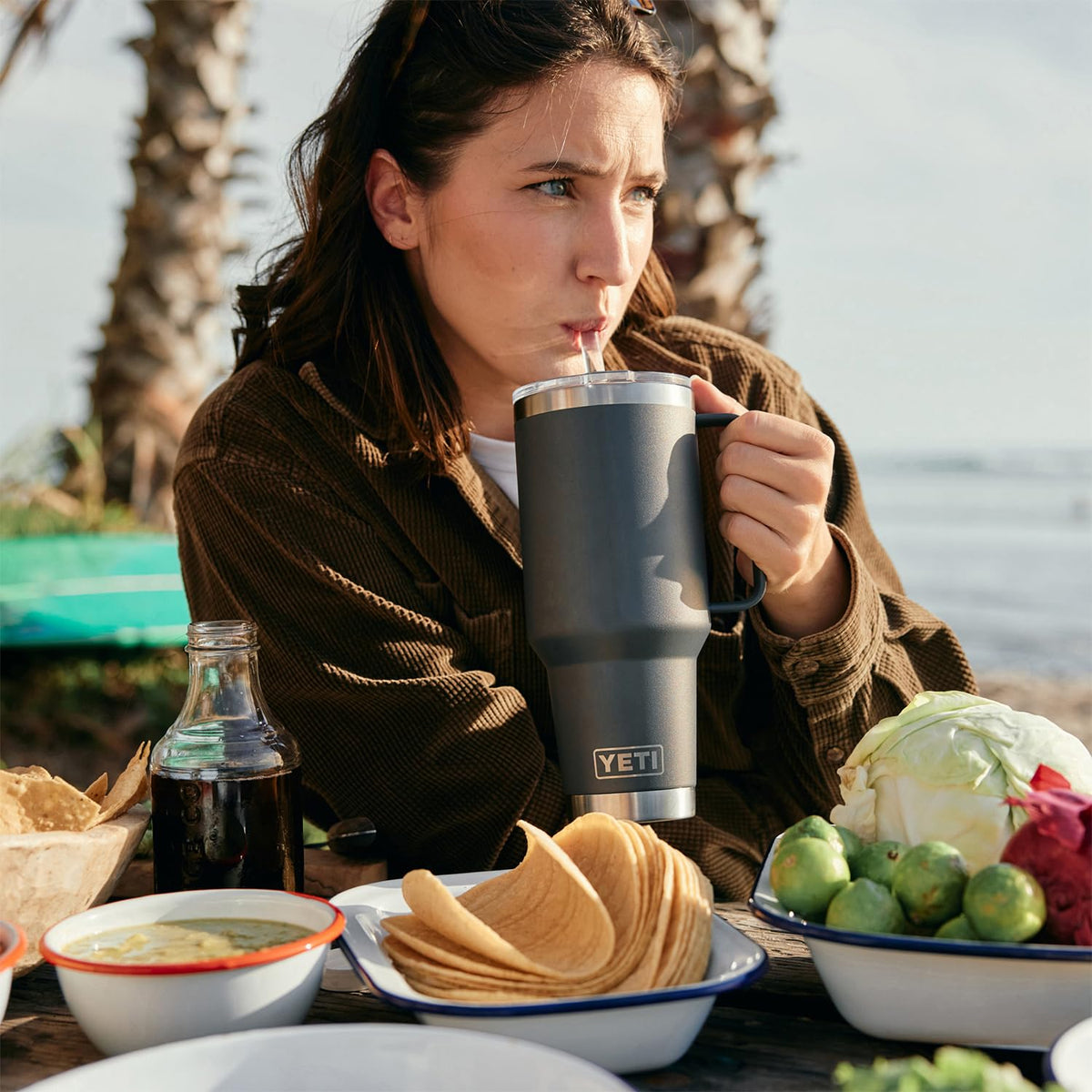 Rambler 42 oz Tumbler with Handle and Straw Lid