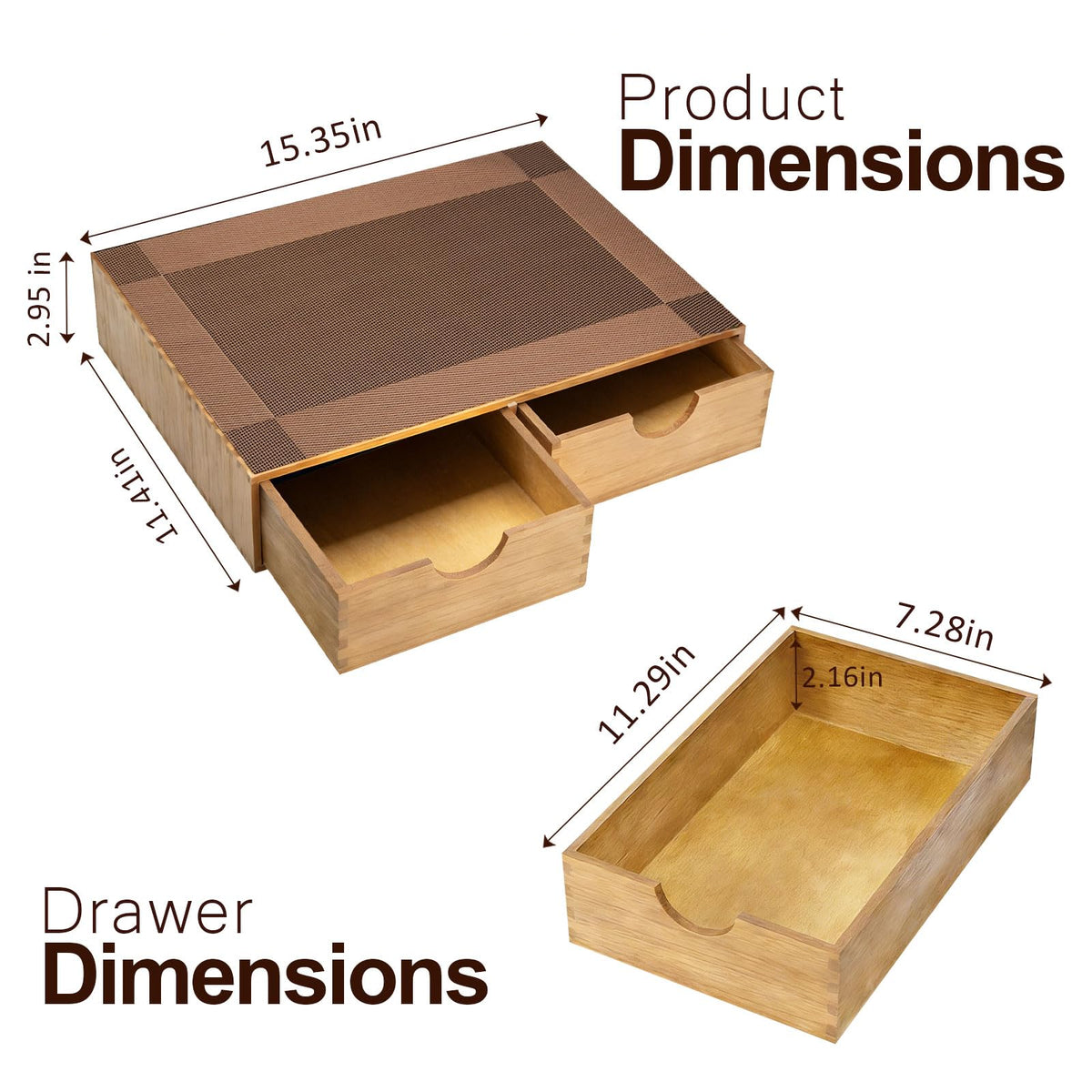 Wooden K Cup Organizer with Drawer & Mat
