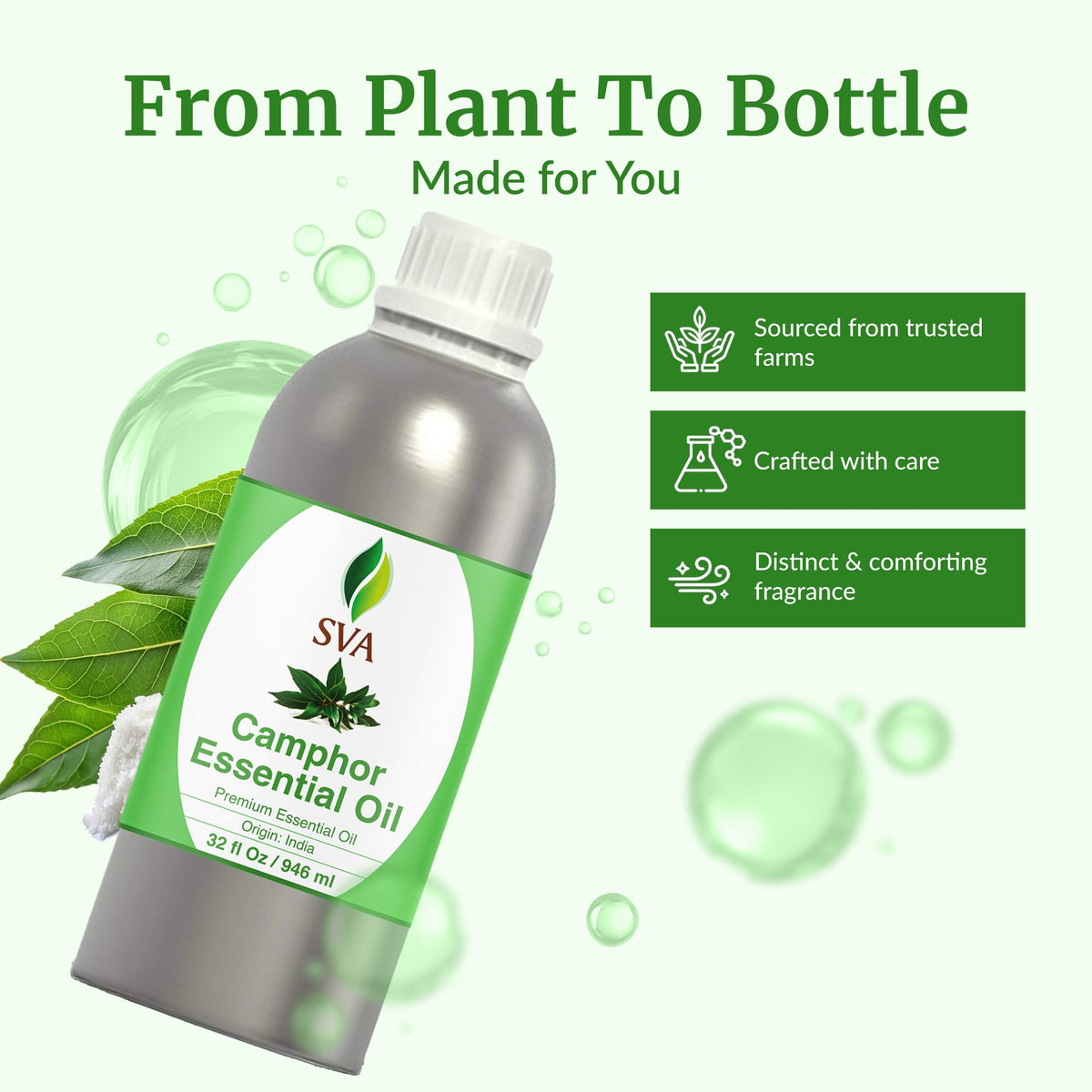 SVA Camphor Essential Oil (32 Fl Oz)